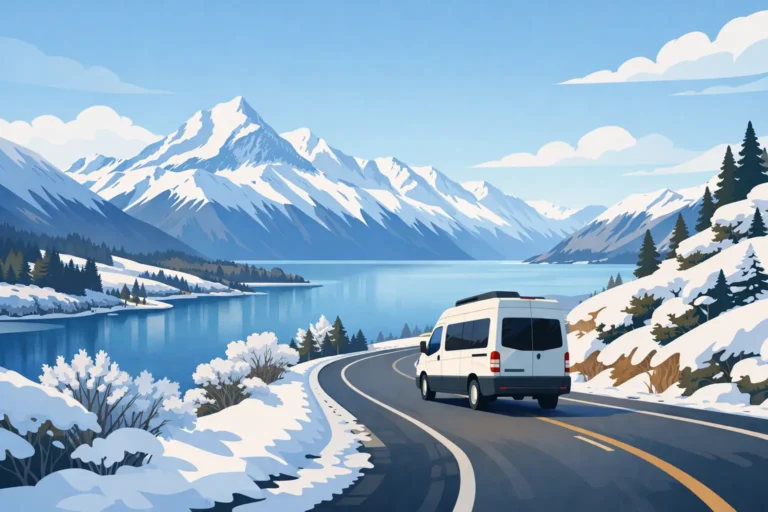 Winter Campervan Driving on South Island Roads